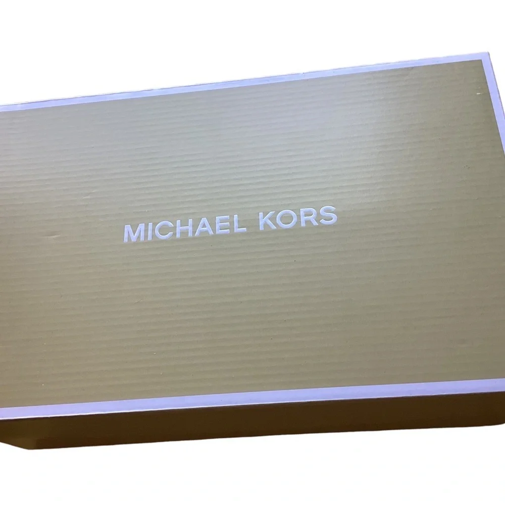 NIB! MICHEAL KORS Keaton Lace Up MK Signature Sneakers Brown w/ Gold